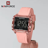 NAVIFORCE New Women Watch Silicone Strap LED Digital Sports Clock Fashion Casual Waterproof Electronic Wristwatch Montre Femme