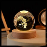 1Pc 6cm 3D Crystal Ball Warm Light Crystal Planet Night Light Laser Engraved Solar System Globe Astronomy Birthday Gift Home Des