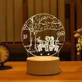 Romantic Love 3D Acrylic Led Lamp for Home Children's Night Light Table Lamp Birthday Party Decor Christmas Gifts Bedside Lamp