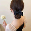 Elegant Bow Pill Head Hair Clip for Women Korean Temperament Grip Clip Ponytail Braid Clip Fashion Girls Hair Accessories