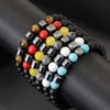 Noter Stylish Onyx Stone Bracelet For Men 8mm Natural Howlite Tiger Eyes Braslet Hematite Healing Braclet Leisure Pulseira Joias