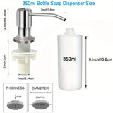 Kitchen Sink Countertop Press Pump Apparatus 350/500ml Stainless Steel Reusable Pump Head Extension Tube Liquid Bottle Sink Pump