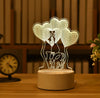 Romantic Love 3D Acrylic Led Lamp for Home Children's Night Light Table Lamp Birthday Party Decor Christmas Gifts Bedside Lamp