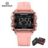 NAVIFORCE New Women Watch Silicone Strap LED Digital Sports Clock Fashion Casual Waterproof Electronic Wristwatch Montre Femme