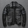 Classic Men Leather Jacket Long Genuine Leather Coat Slim Fit Genuine Cowhide Mens Hunting Jacket Autumn кожаная куртка мужская