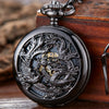 3D Dragon Mechanical Pocket Watch Fob Chain Luxury Steampunk Skeleton Engraved Roman Numeral Clock for Men Women Pocket Watches