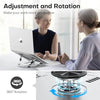 OMOTON Portable Laptop Stand for Desk Ergonomic Computer Stand with 360° Rotating Base 5-Level Adjustable Aluminum Foldable Mou