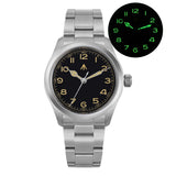 Militado ML08 Vintage Quartz Watch VH31 Movement Double Sapphire Crystal C3 BGW9 Luminous 10Bar Waterproof 38mm Military Watch