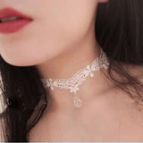 lace necklace choker women neckband Accessories White Lace Necklace Choker Women's Clavicle Chain Tassel Colla lace collar