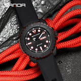 SANDA 3118 Fashion Top Sport Military Watch For Men Quartz Movement Casual 50bar Waterproof Wristwatch Clock Relogio Masculino