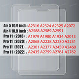 2Pcs Tempered Glass Screen Protector Cover For iPad Air 5 4 Pro 11 12.9 Ipad 9th 10th 8th 7th 6th 5th Gen Mini 6 5 4 9.7 Film