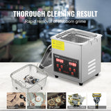 VEVOR 2L Ultrasonic Cleaner with Digital Timer & Heater, Ultra Sonic Jewelry Cleaner, Stainless Steel Heated Cleaning Machine