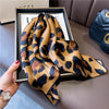 70cm Leopard Print Silk Scarf for Women Imitation Silk Scarfs Fashionable and Versatile Headwear Clothing Square Scarf