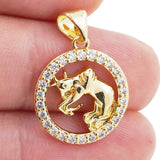 Lucky Zodiac Sign Pendant Charm Twelve Constellation Gold Plated Zircon Cancer Virgo Scorpio For Women DIY Necklace Fine Jewelry