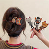 Cute Cartoon Cat Twist Hair Clips Girls Acrylic Hair Claw Crab Holder Barrettes Hairpin Hairgrip Women Fashion Hair Accessories