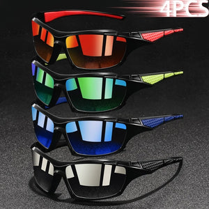 4Pieces Fashion Vintage Sports Sunglasses Men Women Sport Sun Glasses UV400 Eyewear (This includes photochromic lenses)