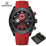 NAVIFORCE NF8038 Top Brand Men's Sport Watch Casual Silicone Strap Waterproof Luminous Chronograph Quartz Wristwatch