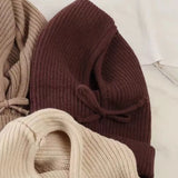 Knitted Hooded Caps Winter Balaclava Hats Women Korean Style Outdoor Warmer Drawstring Hats One-piece Neck Collar Beanies Cap