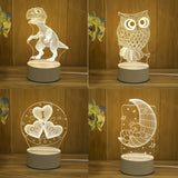 Romantic Love 3D Acrylic Led Lamp for Home Children's Night Light Table Lamp Birthday Party Decor Christmas Gifts Bedside Lamp