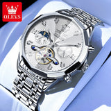 OLEVS 6621 Mens Watch Business Brand Automatic Mechanical Watch Waterproof Watch For Man Moon Phase Original Watches Luxury Men