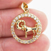 Lucky Zodiac Sign Pendant Charm Twelve Constellation Gold Plated Zircon Cancer Virgo Scorpio For Women DIY Necklace Fine Jewelry