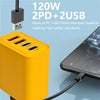 120W Fast Charging PD 3.0 Dual USB Charger Adapter For iPhone 15 Samsung Huawei Xiaomi Universal Quick Charge Plug USB Chargers