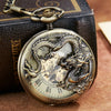 3D Dragon Mechanical Pocket Watch Fob Chain Luxury Steampunk Skeleton Engraved Roman Numeral Clock for Men Women Pocket Watches