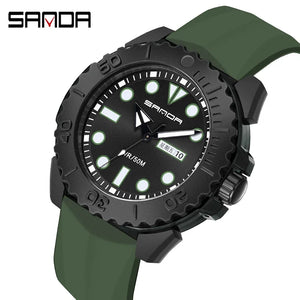 SANDA 3118 Fashion Top Sport Military Watch For Men Quartz Movement Casual 50bar Waterproof Wristwatch Clock Relogio Masculino