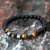 Noter Stylish Onyx Stone Bracelet For Men 8mm Natural Howlite Tiger Eyes Braslet Hematite Healing Braclet Leisure Pulseira Joias