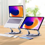 Aluminum Adjustable Foldable Laptop Stand with Cooling Fans Rise Ergonomic Computer Stand Rotating Portable Tablet Pc Notebook