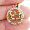 Lucky Zodiac Sign Pendant Charm Twelve Constellation Gold Plated Zircon Cancer Virgo Scorpio For Women DIY Necklace Fine Jewelry