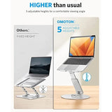 OMOTON Upgraded Laptop Stand for Desk - 360° Rotating Height Adjustable Laptop Riser Aluminum Foldable Ergonomic Computer Stand