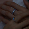 Luminous Blue Green Light Star Ring Glow In Dark Fluorescent Heart Ring Women Men Couple Finger Rings Jewelry Adjustable