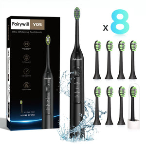 Fairywill Electric Sonic Toothbrush USB Charge FW-Y05 Rechargeable Waterproof Electronic Tooth Brushes Replacement Heads Adult