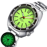 Tandorio full lume Diver Steel Automatic Watch Men 20bar Waterproof Turtle Wristwatch NH35 Movt  Sapphrie Crystal Relojes часыTa