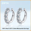 EWYA 100% Real 3.5mm 0.2ct Moissanite Hoop Earrings for Women S925 Sterling Silver Earring Luxury Designer Wedding Fine Jewelry