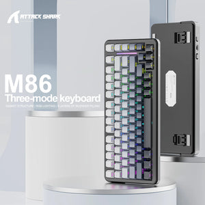 Attack Shark M86 RGB Wireless Mechanical Keyboard Bluetooth Side Carved E-Sports Game Keyboard full-key hot-swap