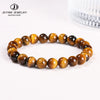 JD High Quality Natural Yellow Tiger Eye Stone Beaded Bracelet Women Men Handmade Yoga Meditaton Couple Healing Lovers Bangles