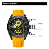 NAVIFORCE NF8038 Top Brand Men's Sport Watch Casual Silicone Strap Waterproof Luminous Chronograph Quartz Wristwatch