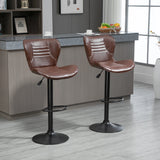 HOMCOM set of 2 Bar stools adjustable height swivel with footrest