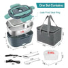 1.5L Portable Electric Lunch Box,60W Car And Home/Office Dual-Use,304 Stainless Steel Heated Lunch Box Set,12V/24V 110V/220V