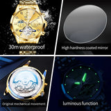 OLEVS 6621 Mens Watch Business Brand Automatic Mechanical Watch Waterproof Watch For Man Moon Phase Original Watches Luxury Men