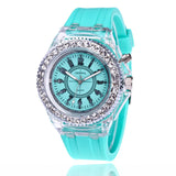 Women's LED Flash Luminous Watch Personalized Rhinestone Silica gel Child Students Lovers Jellies Boy Girl Trend Watches Light