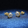 Real D Color VVS Moissanite Stud Earrings Sterling Silver 2CT Diamond Wedding Earrings 14K Yellow Gold Jewelry Women Earring