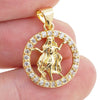 Lucky Zodiac Sign Pendant Charm Twelve Constellation Gold Plated Zircon Cancer Virgo Scorpio For Women DIY Necklace Fine Jewelry