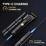 Sejoy Hair Clippers Kit With T-Blade Professional Hair Trimmer LED Display USB Fast Charging Barber Accessories