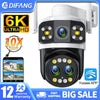 DIFANG Outdoor WIFI Camera 6K 8MP Three Lens 10X Zoom Human Detection 4K 6MP Dual Screens WiFi Surveillance CCTV Security Yoosee