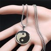 Yin Yang Gossip Necklace for Women/Men Stainless Steel Silver Color Ba Gua Taichi Chain Jewelry collar acero inoxidable N3615S02