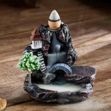 1PC Office Backflow Aroma Smoke Zen Censer Holder Incense Burner Mountains River Waterfall Fragrance Fireplace