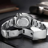 QINGXIYA Brand New Fashion Design Date Quartz Watch for Men Stainless Steel Waterproof Luminous Mens Watches Relogio Masculino